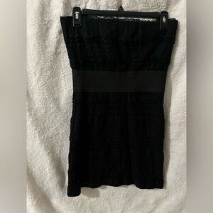 Strapless mini dress lace